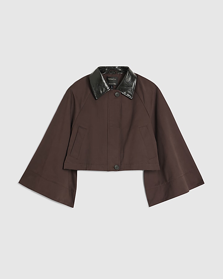 Red Batwing Sleeve Barn Jacket