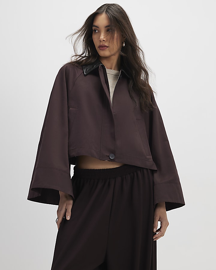 Red Batwing Sleeve Barn Jacket