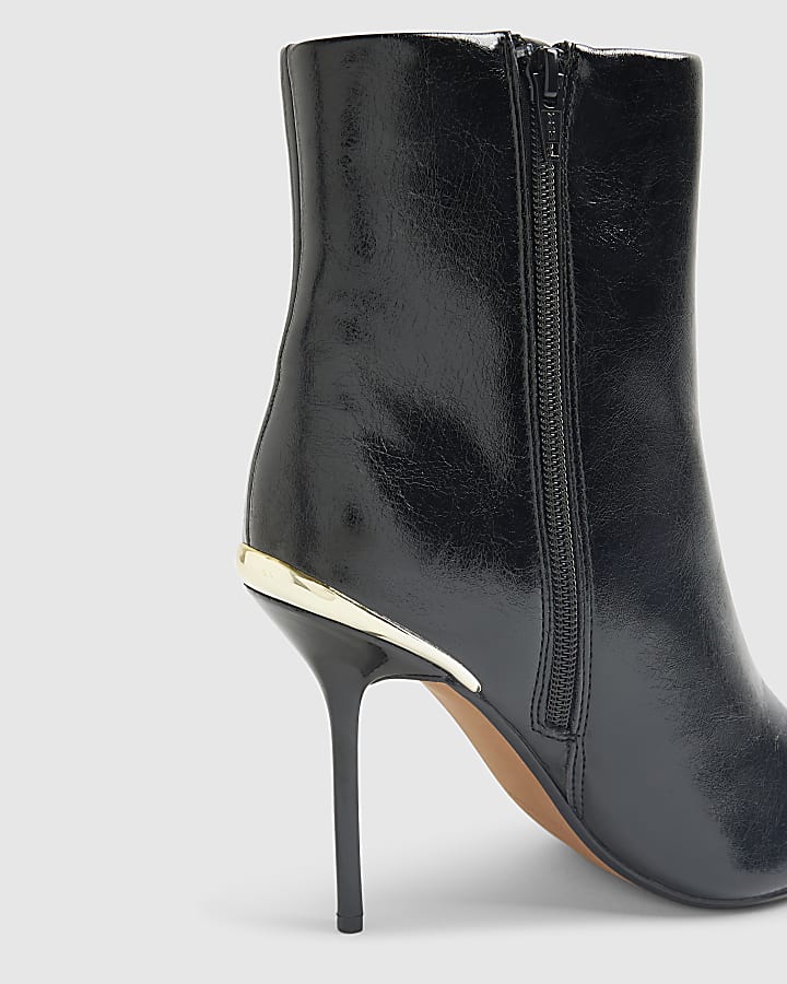 Black Skinny Heel Pointed Ankle Boots