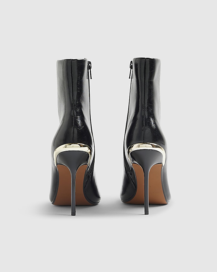 Black Skinny Heel Pointed Ankle Boots