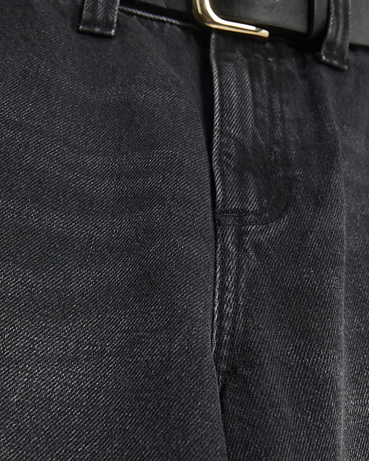 Black Tailored Baggy Wide Leg Jeans