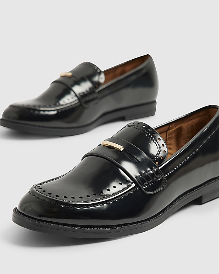 Black Gold Trim Loafers