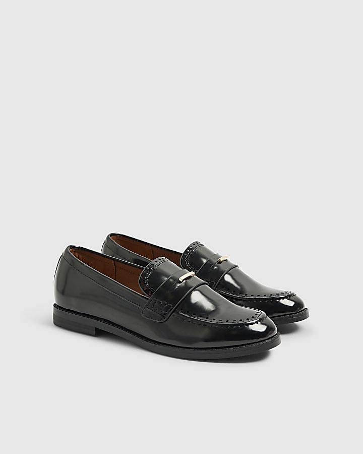 Black Gold Trim Loafers