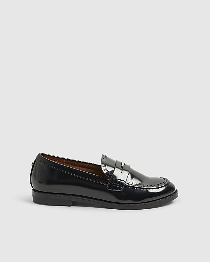 Black Gold Trim Loafers