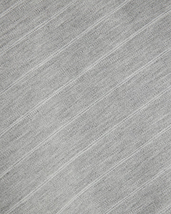 Grey Pinstripe Ruched T-shirt