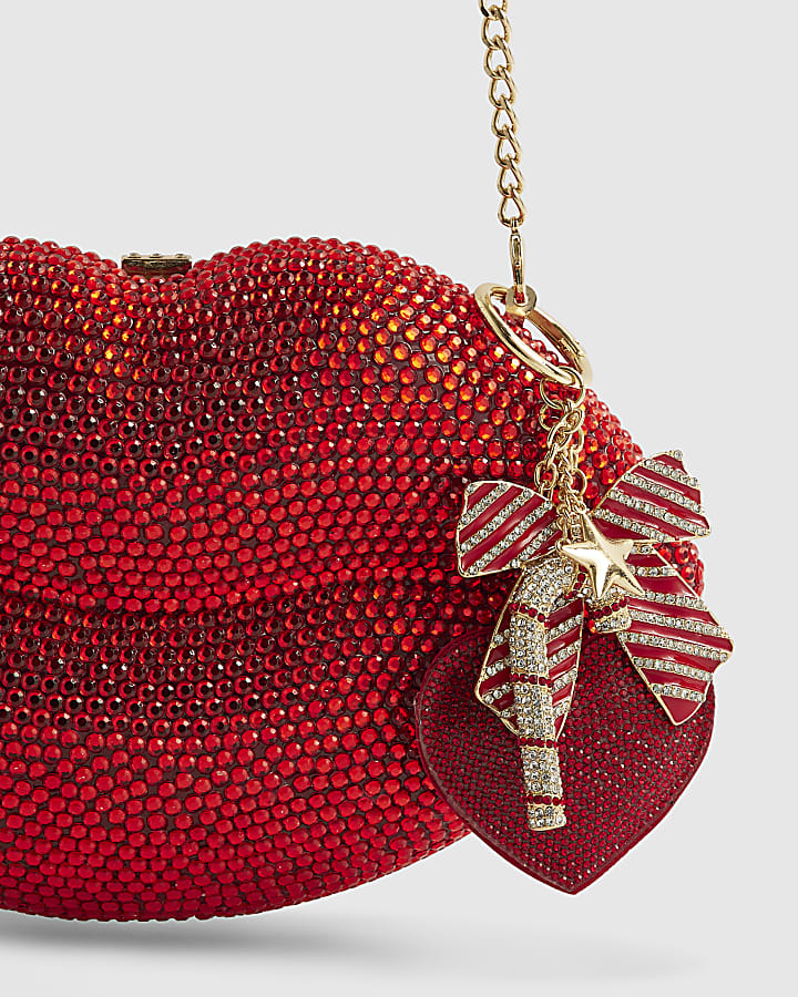 Red Christmas Heart Bag Charm