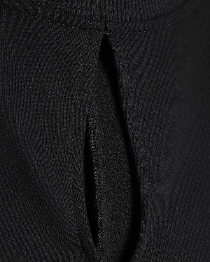 Black Bow Back Sweatshirt Dress