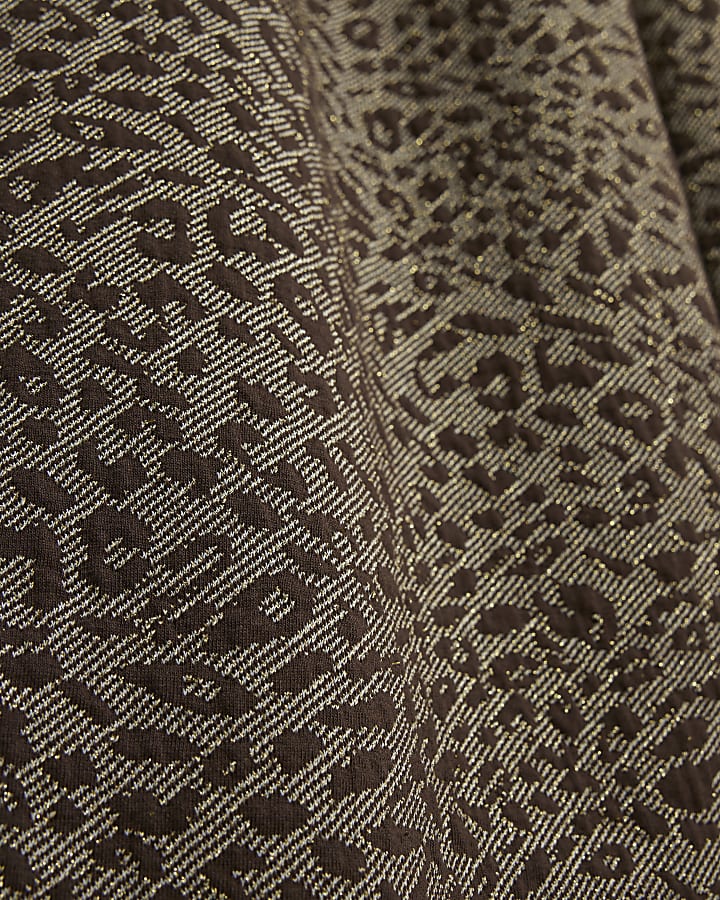 Brown Leopard Print Wide Leg Joggers