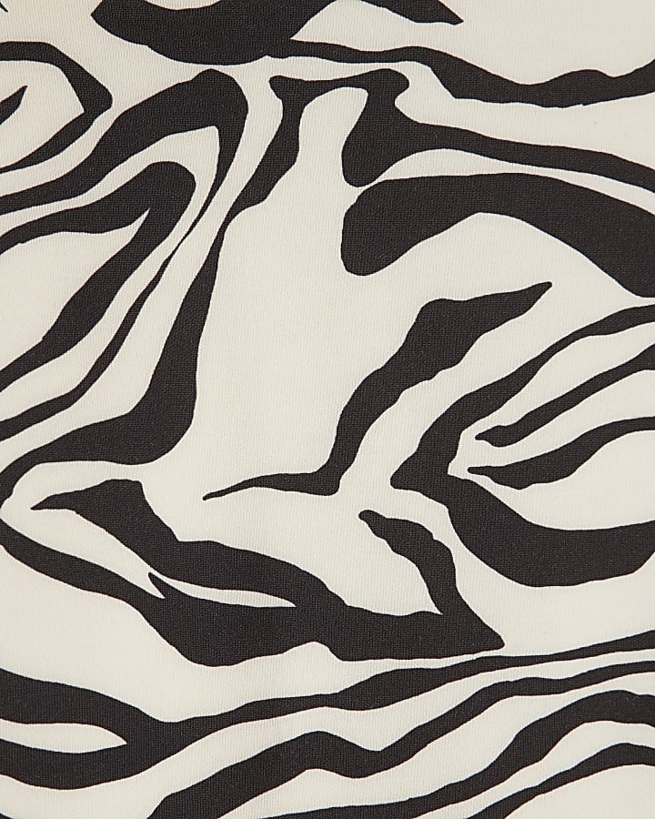 Beige Premium Zebra Print Boxy T-shirt