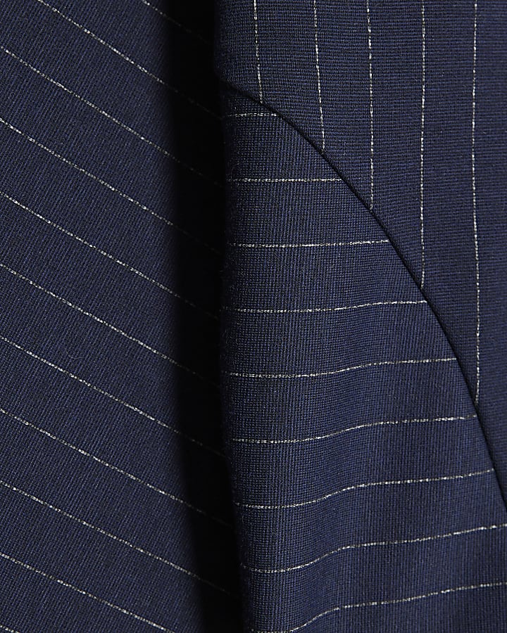 Navy Long Sleeve Pinstripe Top