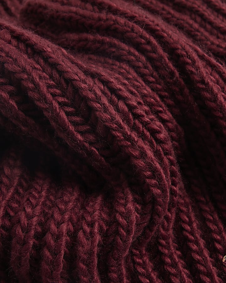 Red  Knitted Oversized Snood