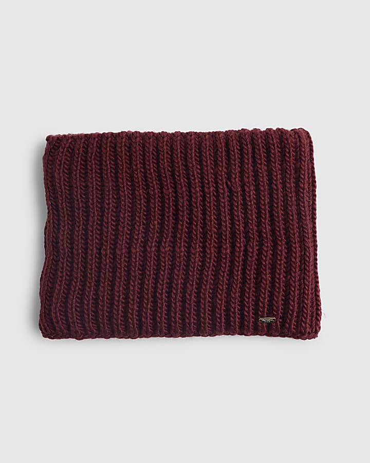 Red  Knitted Oversized Snood