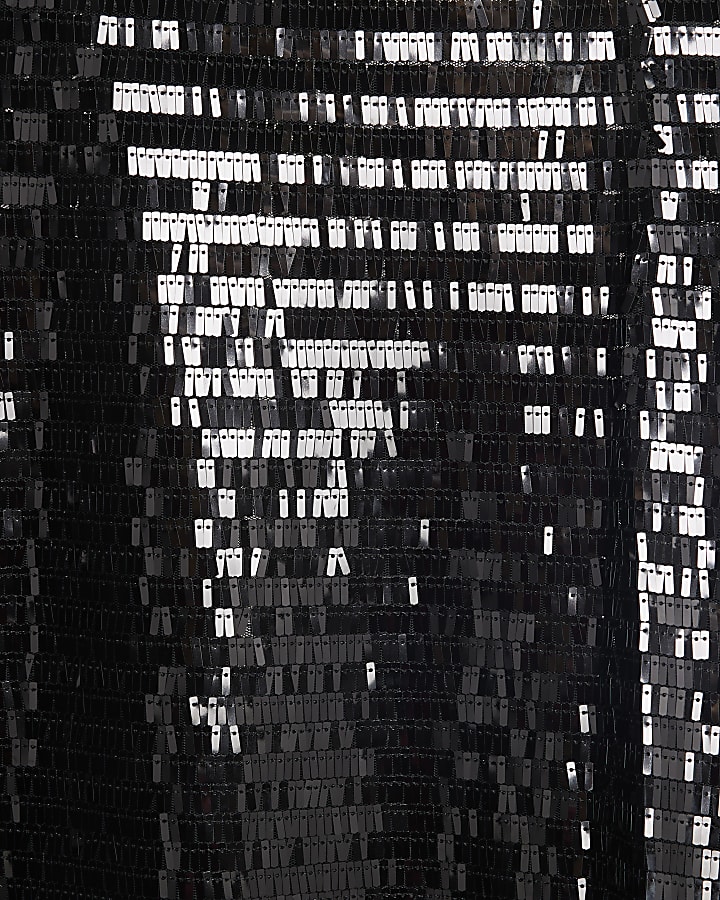 Black Short Sleeve Sequin Top