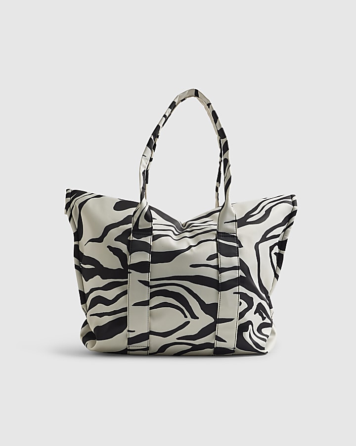 Black Zebra Roll Top Holdall Bag