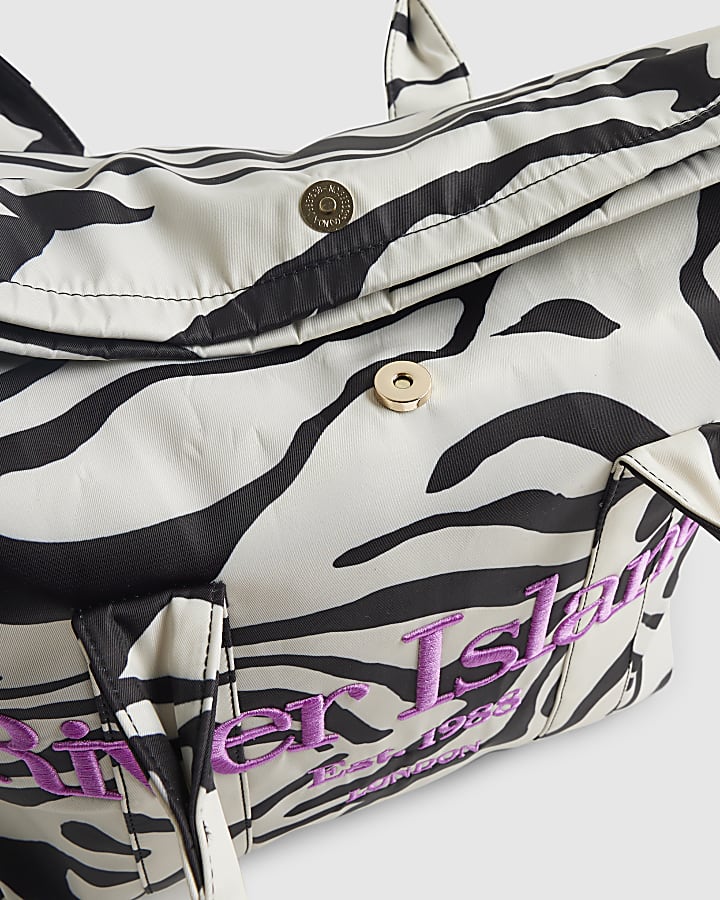 Black Zebra Roll Top Holdall Bag