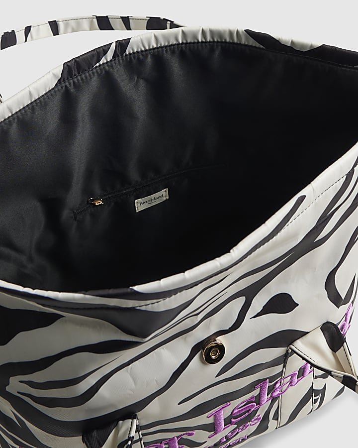 Black Zebra Roll Top Holdall Bag