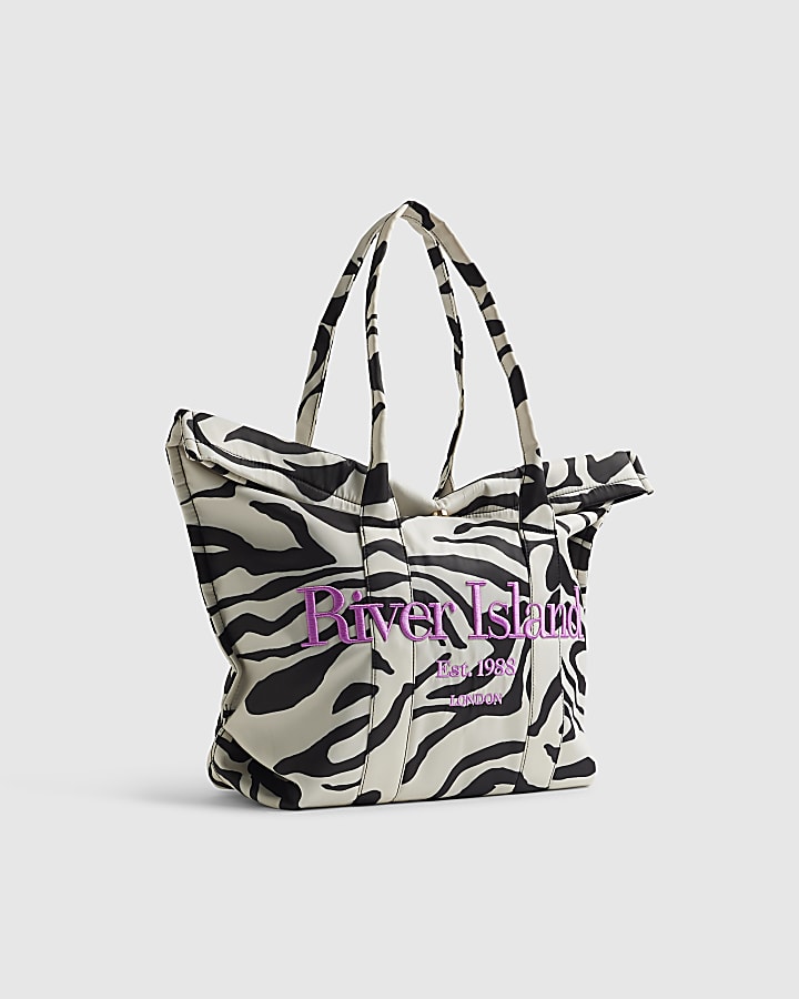 Black Zebra Roll Top Holdall Bag