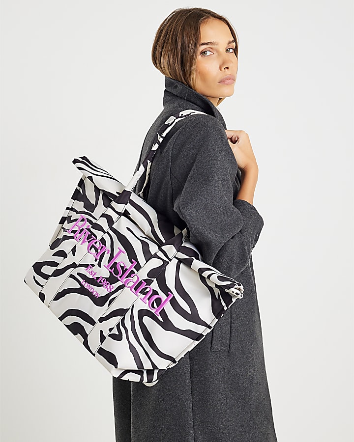 Black Zebra Roll Top Holdall Bag