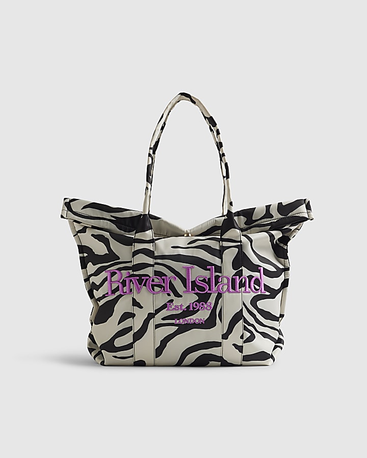 Black Zebra Roll Top Holdall Bag