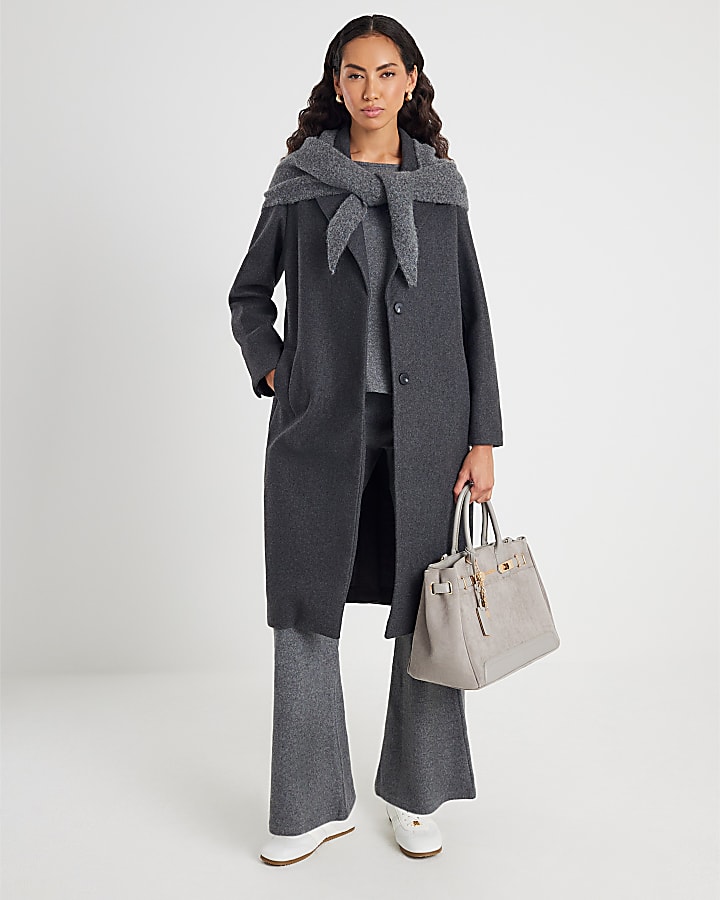 Grey Cosy Kickflare Trousers