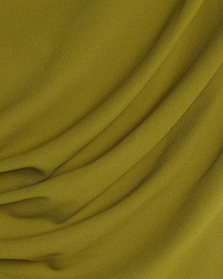 Green Short Sleeve Drape Top