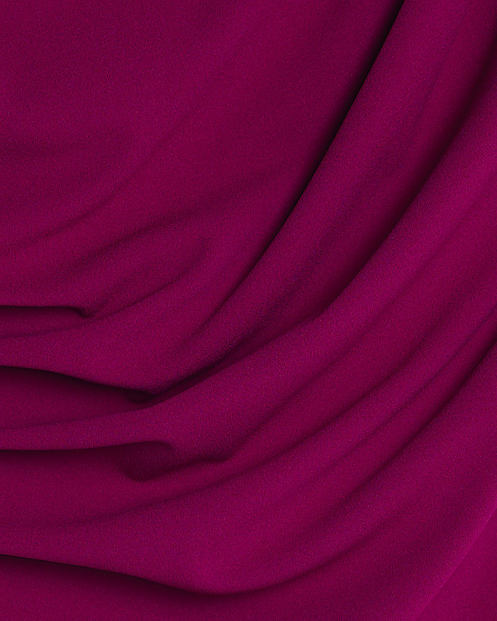 Purple Short Sleeve Drape Top