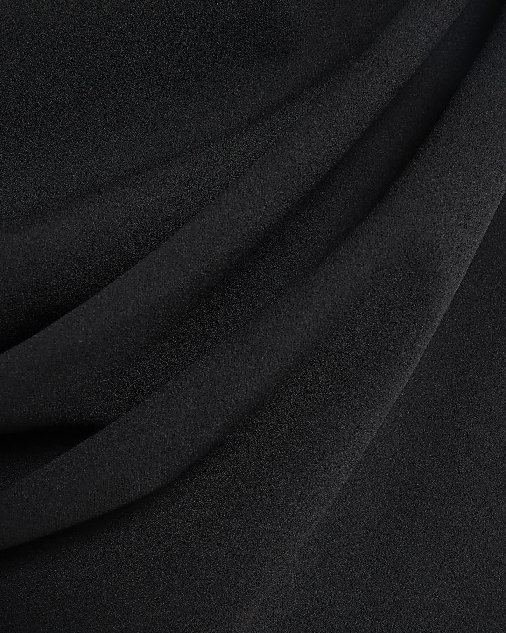 Black Sleeveless Asymmetric Drape Jumpsuit
