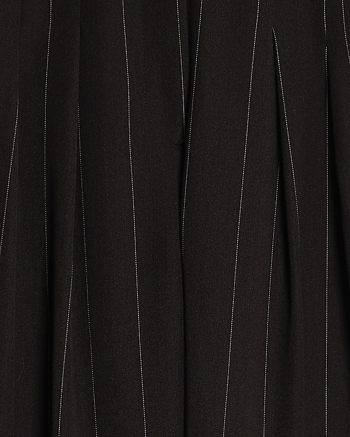 Black Pinstripe Wide Leg Trousers