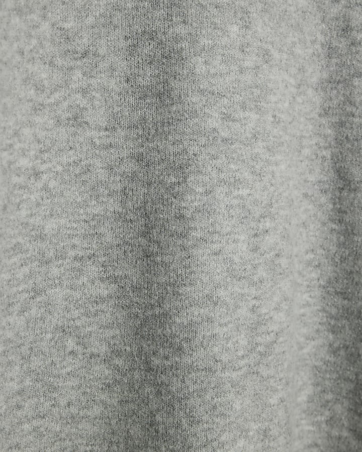 Grey Knitted Crew Neck Jumper
