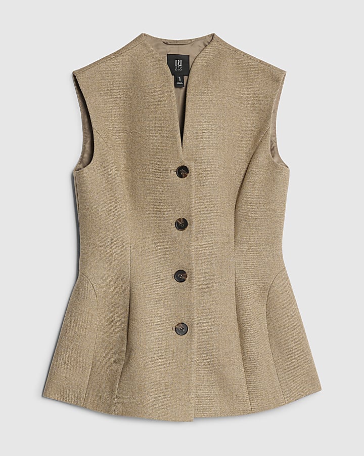 RI Studio Beige Tailored Waistcoat