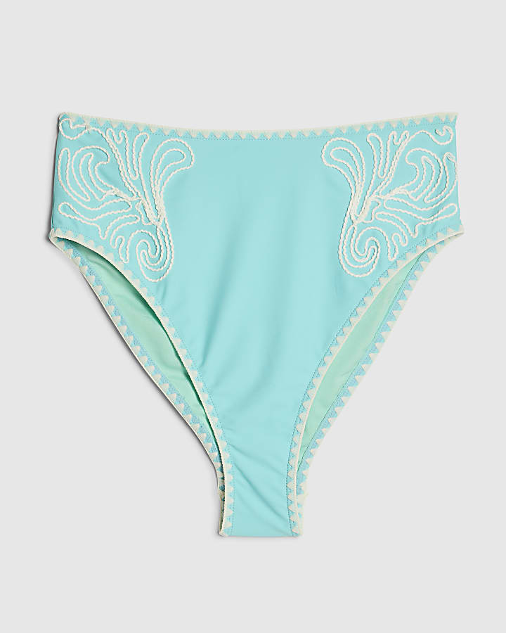 Blue Cornelli Print Bikini Briefs