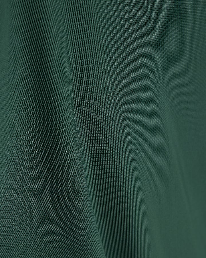 Green Short Sleeve Cinched Waist Maxi Dress