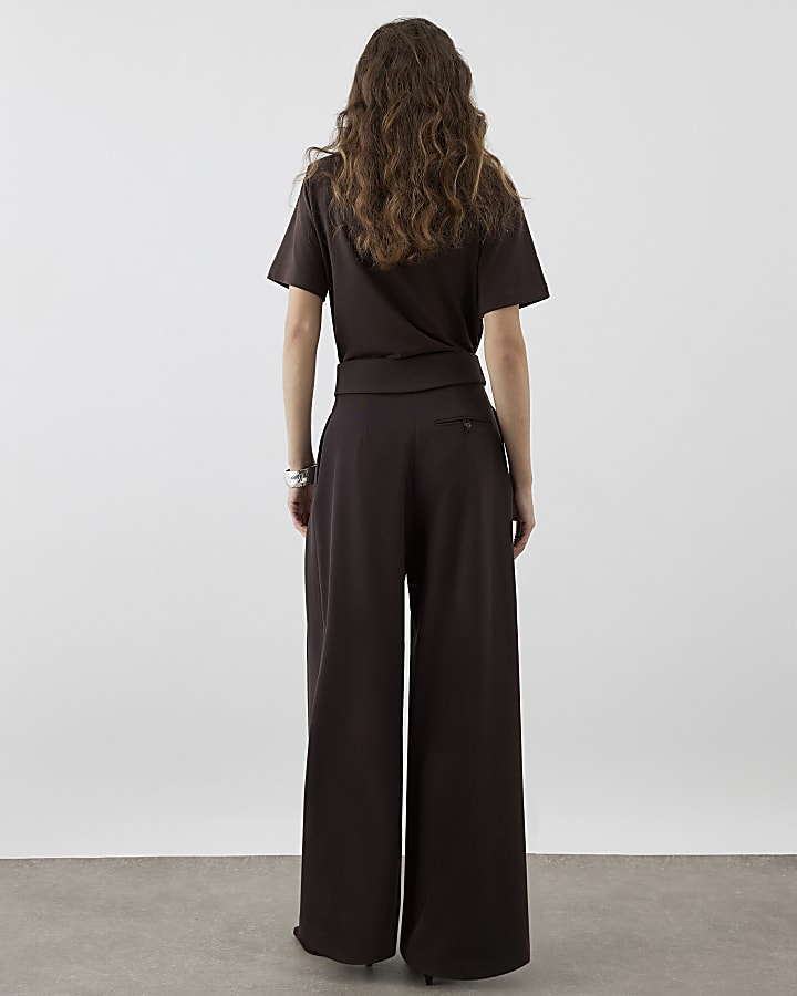 RI Studio foldover Waist Wide Trousers