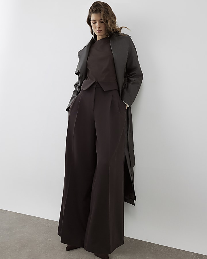 RI Studio foldover Waist Wide Trousers