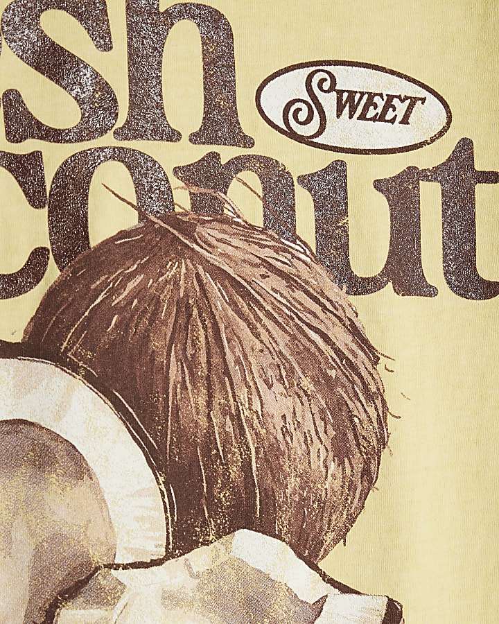 Yellow Short Sleeve Fresh Coconut T-shirt