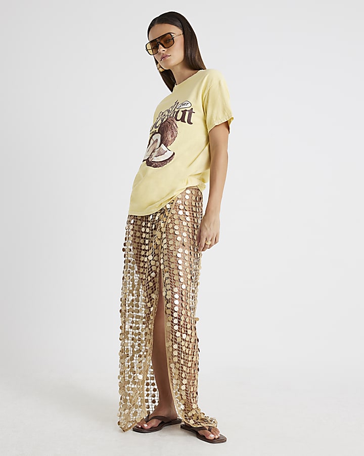 Yellow Short Sleeve Fresh Coconut T-shirt
