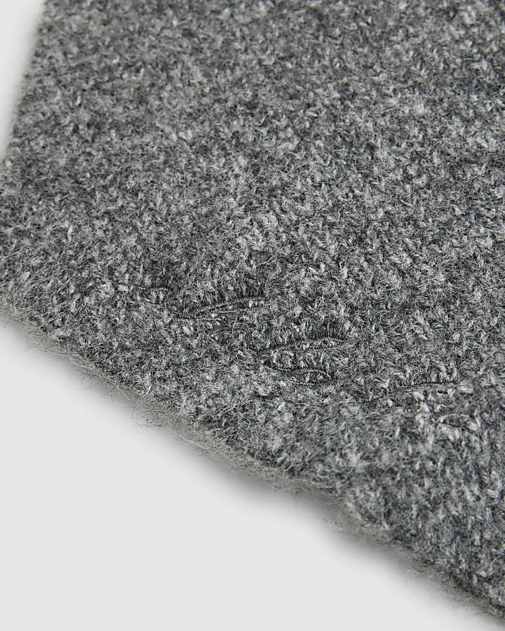 Grey Triangle Knitted Neck Scarf