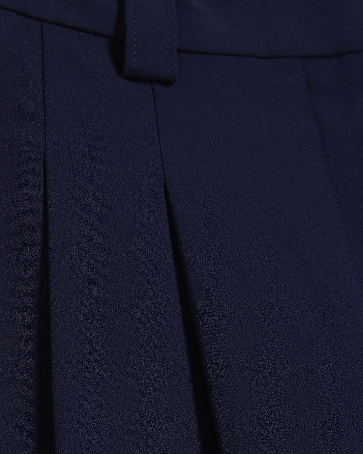 Navy Wide Leg Trousers