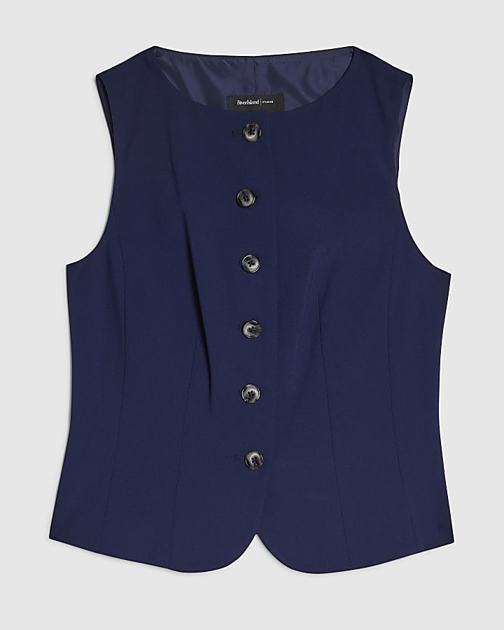 Navy Tailored Waistcoat