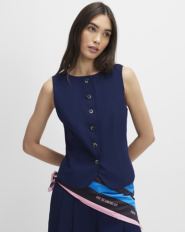 Navy Tailored Waistcoat