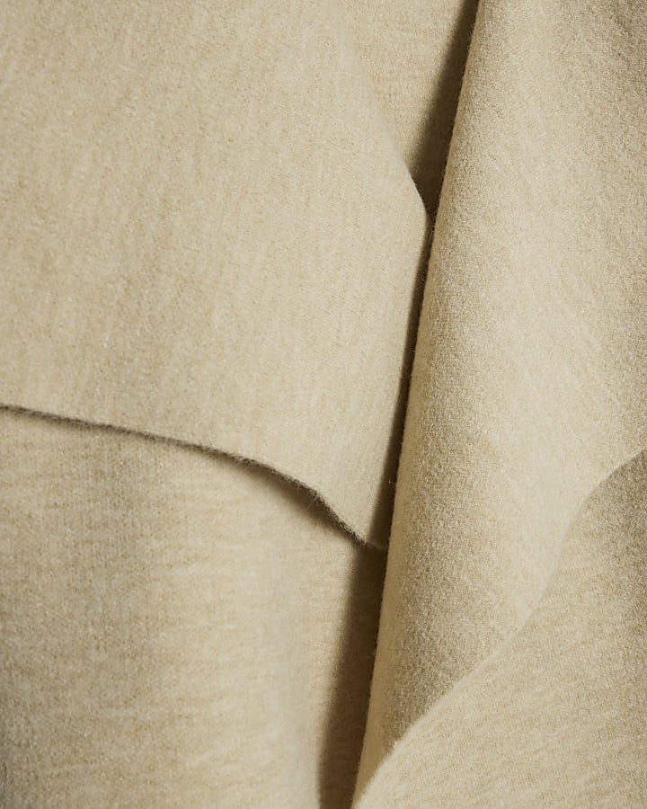 Cream Knitted Short Waterfall Cardigan