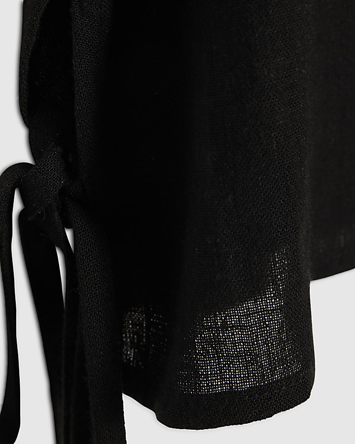 Petite Black Linen Blend Tank Top