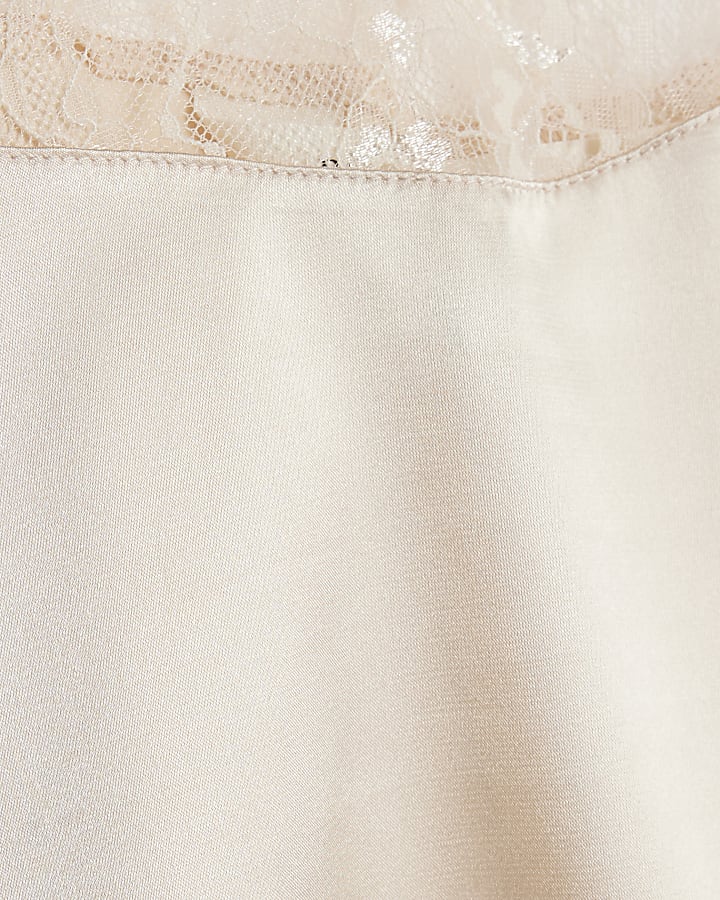 Pink Lace Trim Tank Top