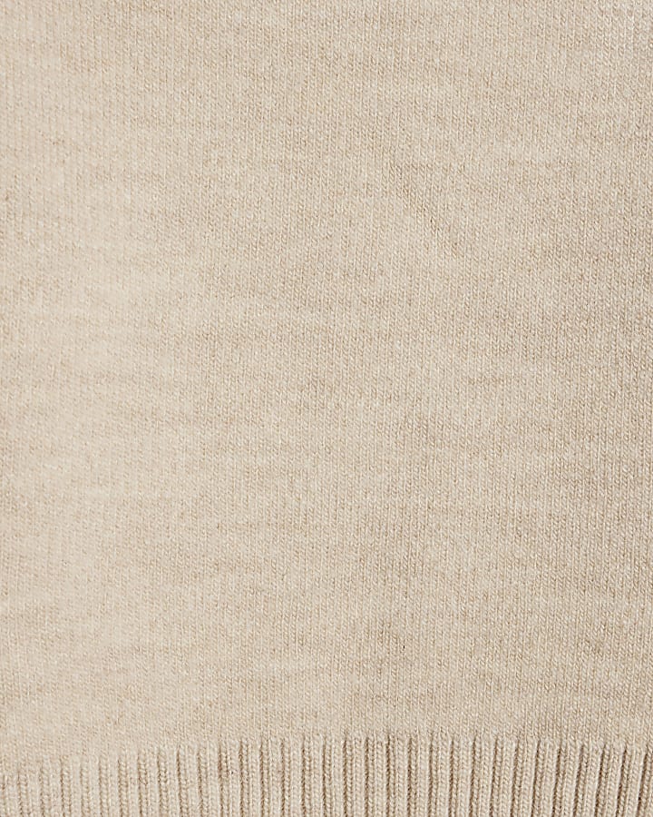 Cream Structured sleeve jumper