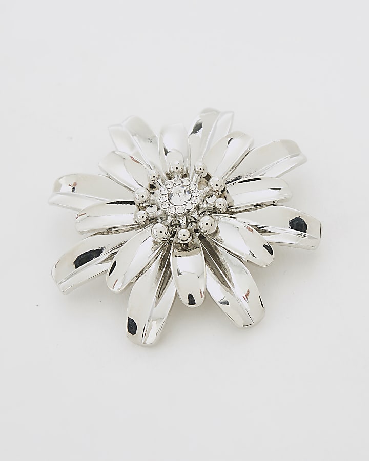 Silver Flower Brooch