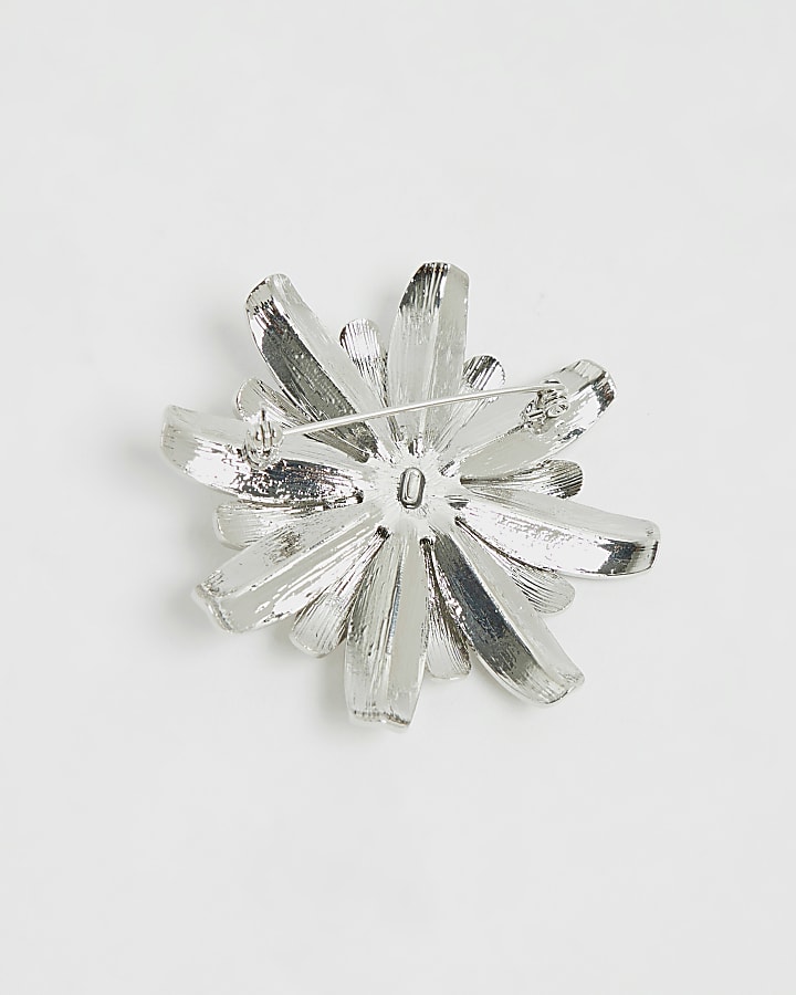 Silver Flower Brooch