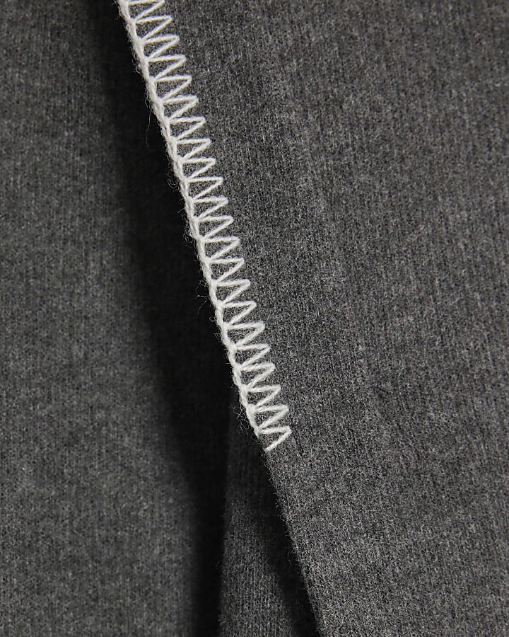Grey Long Sleeve Whipstitch Sweatshirt