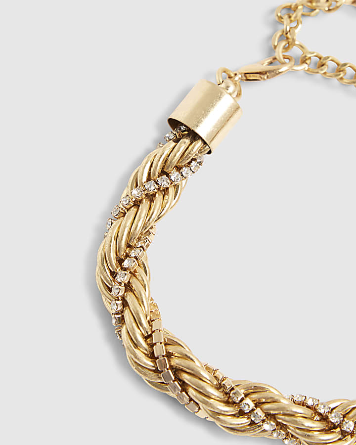 Gold Twist Rope Bracelet