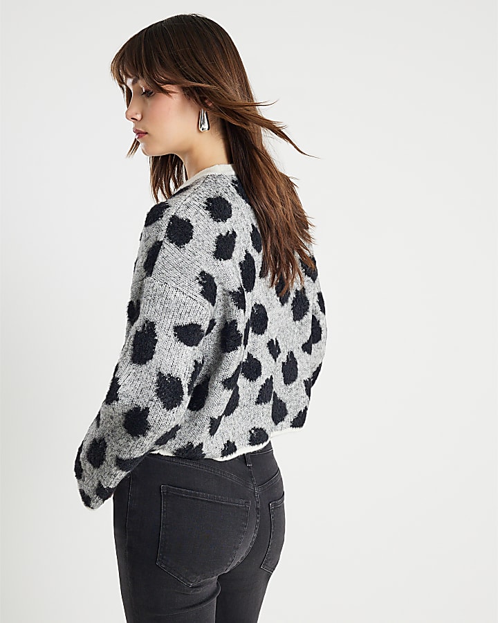 Black Leopard Print Jumper