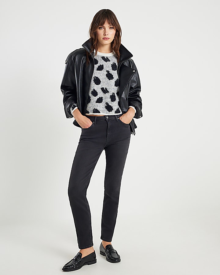 Black Leopard Print Jumper